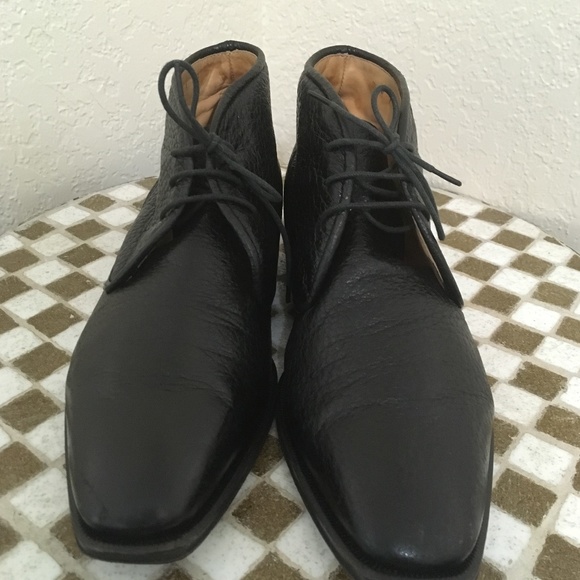 BLACK ZELLI CHUKKA BOAR SKIN BOOTS 10.5 M main image 7